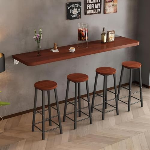Klappbarer Laptop-Schreibtisch zur Wandmontage, platzsparender schwimmender Tisch für Waschküche, Wohnung, Arbeitszimmer und Schlafzimmer, Teak-Finish, 110 x 40 cm Werkbank