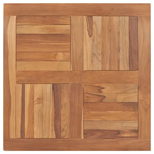 INLIFE Tischplatte Massivholz Teak Quadratisch 80×80×2,5 cm,9.6kg,48990
