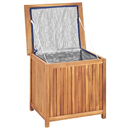 Gecheer Gartenbox Auflagenbox Kissenbox Aufbewahrungsbox Truhe Box Gerätebox Gartenmöbel Gartenkasten Gartentruhe Werkzeugkasten Outdoor Schrank 60x50x58 cm Massivholz Teak