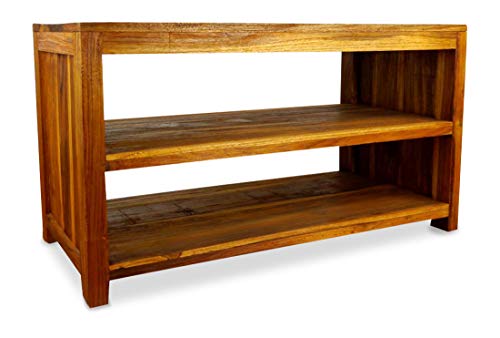 livasia Asiatisches Sideboard aus Massivholz – 90x45x50cm – Handgefertigt, Kommode aus nachhaltigem Teak Holz, Robust und Zeitlos (Braun)