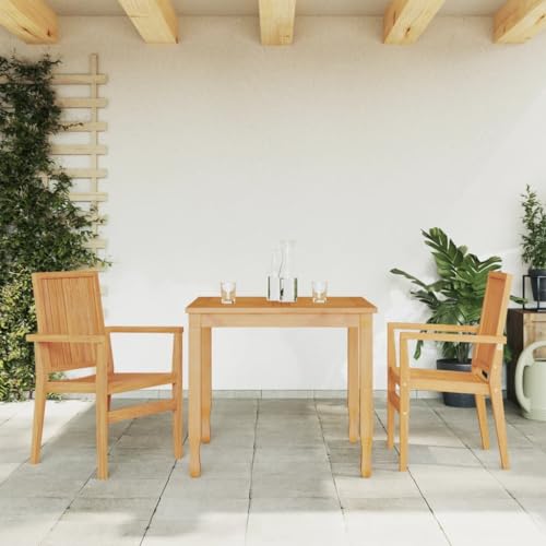 ARKEM Stapelbare Gartenstühle 2 STK. 56,5x57,5x91 cm Massivholz Teak Camping Tisch Stuhl Set Gartenstuhl Klappbar