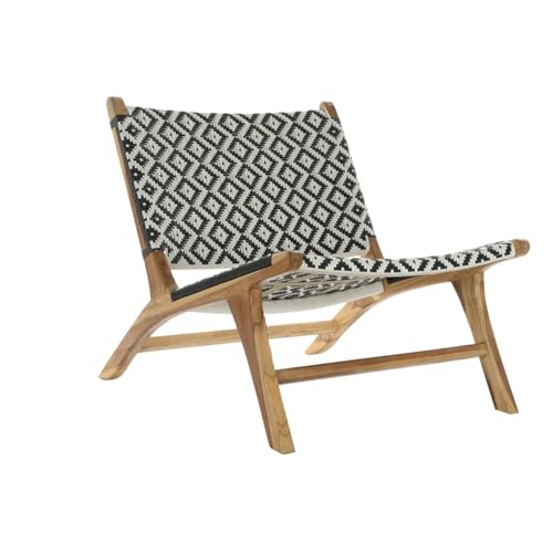 D'CASA MB-177834 Stuhl, Teak, Schwarz, Standard