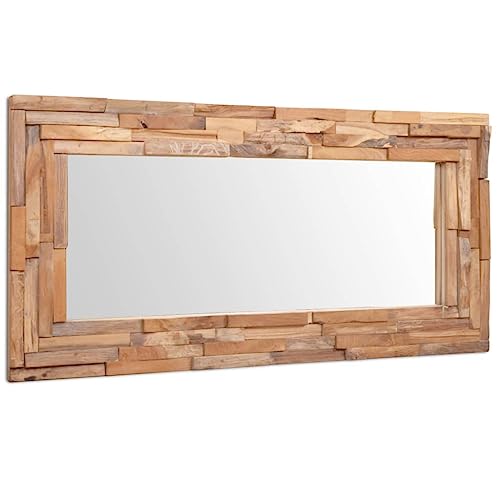 Generisch Dekorativer Spiegel Teak 120 x 60 cm Rechteckig,jiangboyue-244564