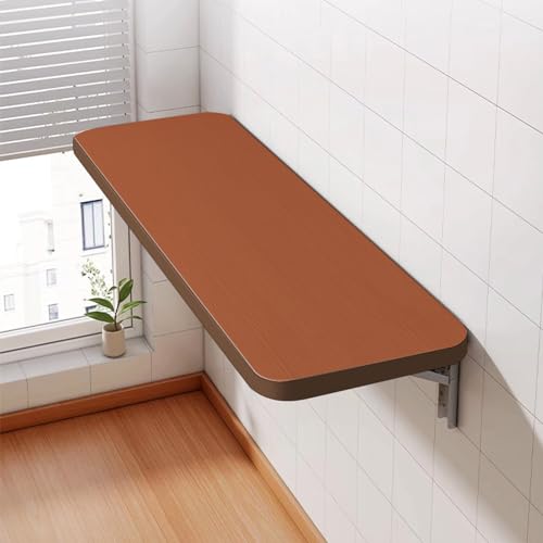 Kedia Wandklapptisch Holz, Klapptisch Wandtisch, Platzsparender Esszimmertische Schreibtisch Küchentisch Laptoptisch Esstisch Bürotisch (60 * 30 * 1.6cm Teak)