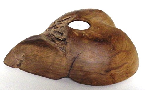 Beho Natürlich gut in Holz Teak Herz mit Teelicht Skulptur ca. 25x20x7 cm Deko Unikat Handarbeit Figur