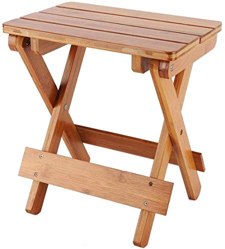 Outdoor Massiv Teakholz Tablett Tisch, Faltbare Massivholz Kids Square Hocker Tragbare Haushaltsmöbel Klapp Beistelltisch Perfekt Für Den Strand, Camping, Picknicks