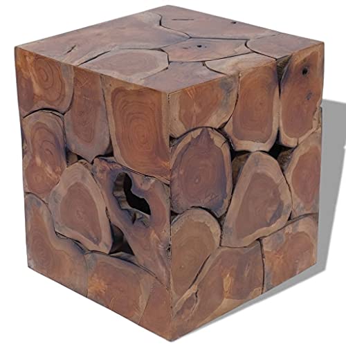 Sufrk Hocker aus massivem Teakholz, stapelbarer Stuhl für Bar, Restaurant, Haus, Garten