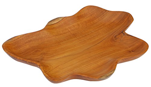 Exquisite 30 cm Holz Schale Teakholz Deko Obstschale Handarbeit Bali Teak 08
