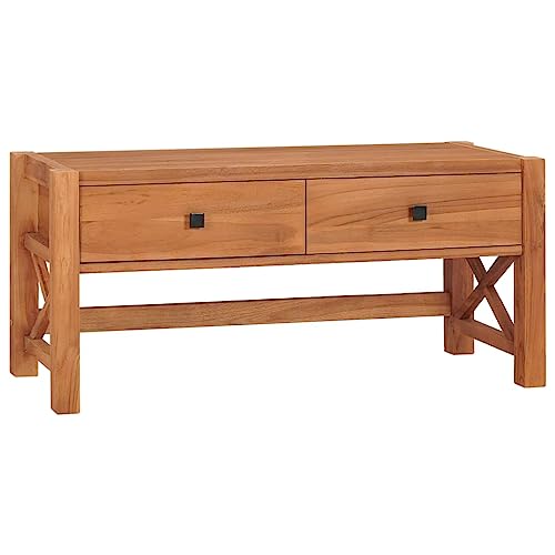 KATERYY TV-Schrank 100x40x45 cm Teakholz TV-Bänke Möbel