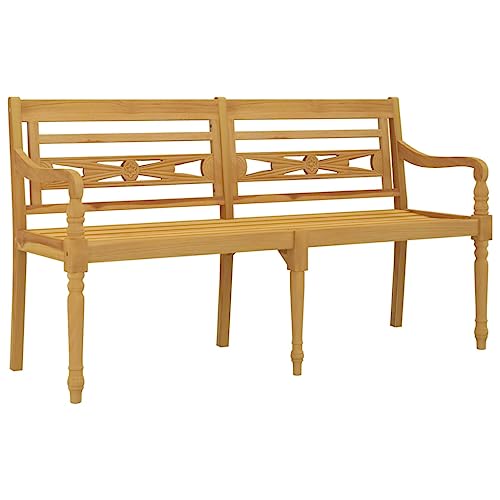 Generico Kangqiling Bank Batavia 150 cm aus massivem Teakholz, braun, 319147
