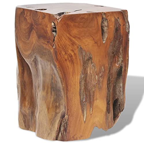 Genérico Teakholz Hocker, Braun, Rustikal, 30 x 40 cm, Massiv, Handgefertigt