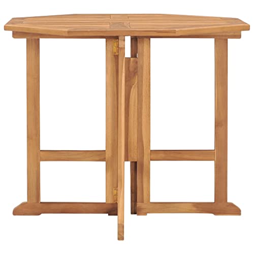 Eleganz Klappbarer Garten-Esstisch 90x90x75 cm aus fein geschliffenem Teakholz mit wasserbasiertem Lack – Langlebig & Platzsparend für Terrasse & Balkon