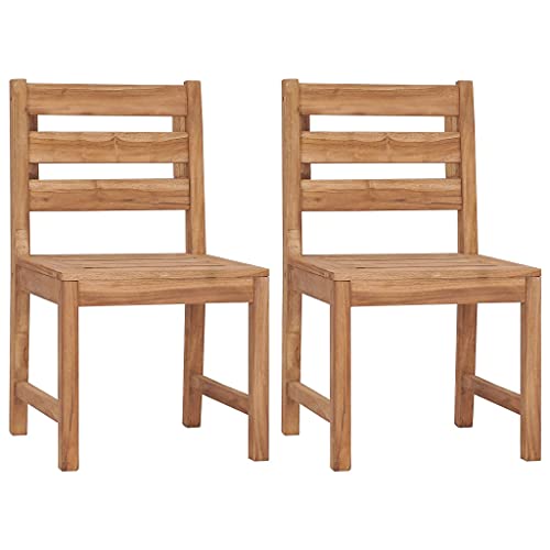 Youuihom Terrassenstuhl Konversationsstuhl Stühle für draußen Gartenstühle 2 STK. Massivholz Teak Geeignet für Garten, Hinterhof, Patio, Terrasse, im Freien