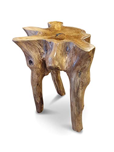 Teak Wurzelholz Massivholz Podest Mekong - Holz Beistelltisch aus Einer Teakholz Wurzel als Blumenständer oder Nachttisch in rustikaler Optik
