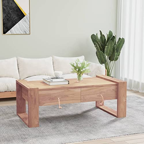 MOBCANT Couchtisch, Sofa Tisch Teetisch Wohnzimmer möbel Laptop Tisch Geeignet für Teehaus Hotel Wohnung Schlafzimmer 110x60x40 cm Teak Massivholz