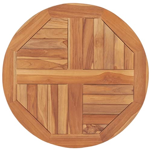 INLIFE Tischplatte Massivholz Teak Rund 2,5 cm 60 cm,5.2kg,48984