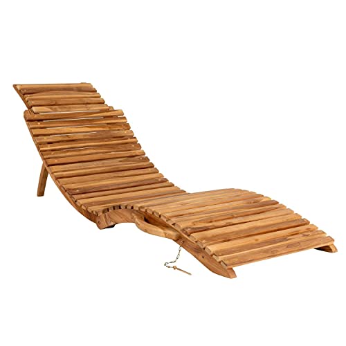 House Nordic Lounge Sonnenliege Arrieta Teak Holz Liege Gartenliege Zusammenklappbar