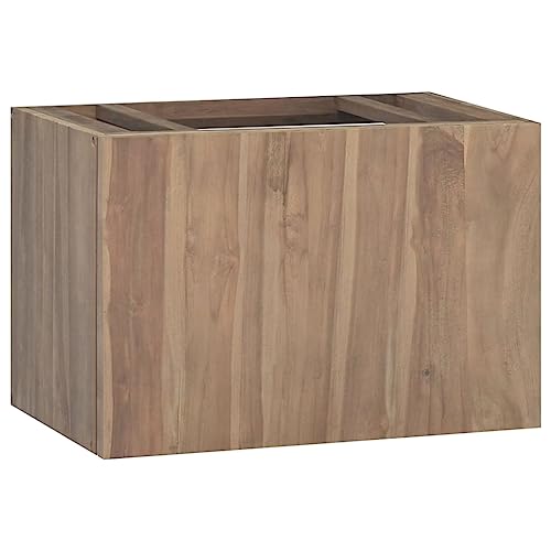 Lauuoeriau Schränke und Aufbewahrung, Aufbewahrungsschränke und Schließfächer, Wandmontage, Badezimmerschrank, 60 x 39 x 40 cm, Massivholz, Teakholz