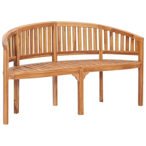 XINCXIN Bananenbank, Bank Garten sitzbank Balkon Outdoor loungesofa Outdoor balkonbank Geeignet für Balcony Porch Patio Yard 151 cm Massivholz Teak