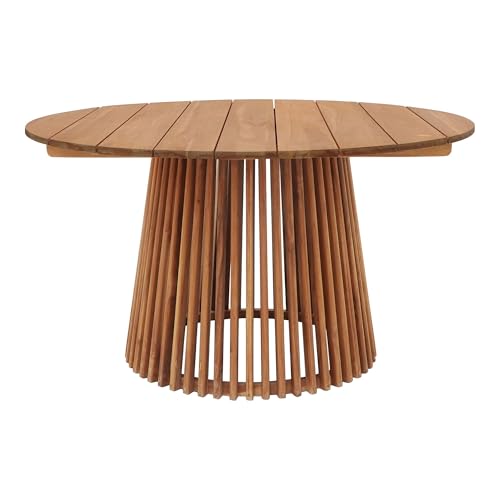 Gartentisch >Lorca< Hochwertiger Gartentisch aus massivem Teakholz, runder Outdoor-Esstisch Ø120 cm, wetterfest & langlebig, ideal für Terrasse & Garten, stilvolles Design, stabil & pflegeleicht
