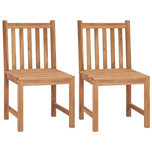 Myheimly Gartenstühle 2 STK. Massivholz Teak 2X