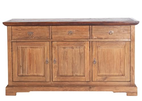 Dynamic24 Sideboard Seadrift Teak Kommode Wohnzimmer Esszimmer Schubladen Schrank