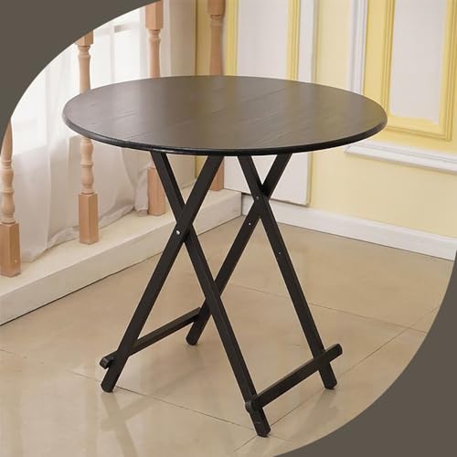 Klappbarer runder Beistelltisch, Φ80 x H74 cm, Couchtisch aus Teakholz für den Außenbereich, für Terrasse, Garten, Balkon, Küche, kleine Räume
