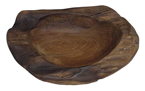 Exklusive Wurzelholz-Schale 30 cm aus massivem Teak-Holz natur