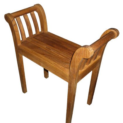 Vintage Line Biedermeierhocker Empire Teakholz Mahagoni Hocker FuÃŸhocker Beistellhocker (Teakholz geölt)