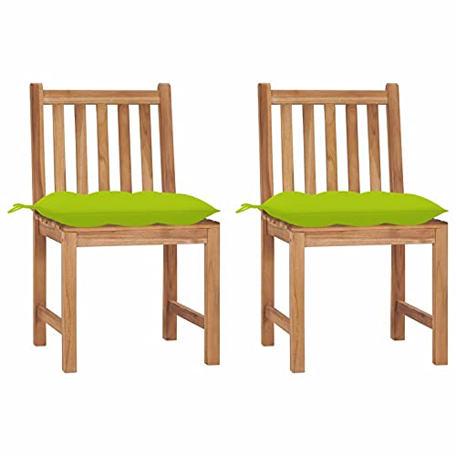 Xichuzi Gartenstühle 2 STK. mit Kissen, Gartenmöbel, Balkonstühle, Hochlehner, Balkonmöbel, Balkon Stuhl, Bistrostuhl, Balkonset, Garten Stühle, Armlehnenstuhl, Massivholz Teak