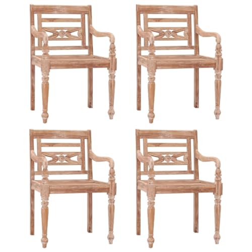 Generisch Kangmusi -Stühle 4 STK. Massivholz Teak, 3155988