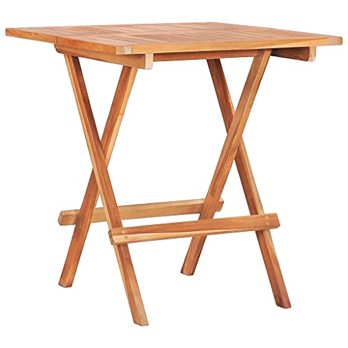JHQHSM Bistrotisch Klappbar, Gartenmöbel Campingtisch Terassentisch Outdoor Tisch Outdoor Esstisch Geeignet für Terrasse Park Garten Balkon 60x60x65 cm Massivholz Teak