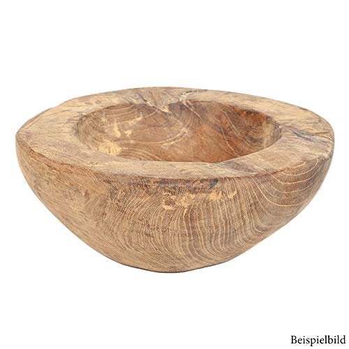 LEBENSwohnART Teak Schale PREMIO ca. D20cm Natural Wurzelholz Handmade Massivholz Unikat Deko