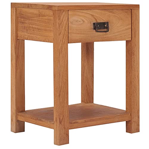 HETFTJN Nachttisch, Sideboard Kleine Kommode Nachttisch Klein Konsolentisch Schmal Geeignet für Büro Zuhause Eingangsbereich Wohnzimmer 35x35x50 cm Massivholz Teak
