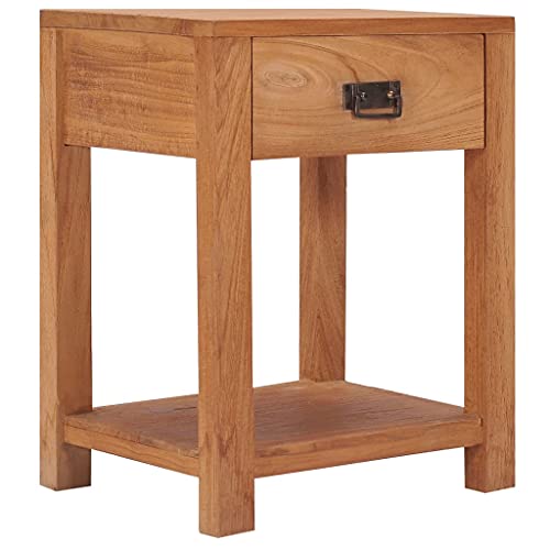 ULUYYUC Nachttisch, Balkontisch Beistelltisch Holz Couchtisch Kleiner Tisch Geeignet für Schlafzimmer Wohnzimmer Büro Arbeitszimmer 35x35x50 cm Massivholz Teak