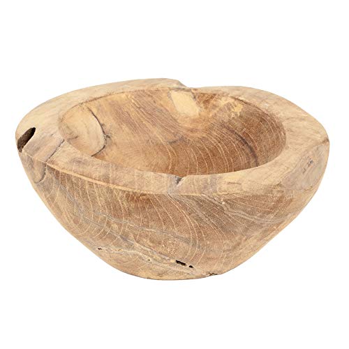 LEBENSwohnART Teak Schale PREMIO ca. D15cm Natural Wurzelholz Handmade Massivholz Unikat Deko