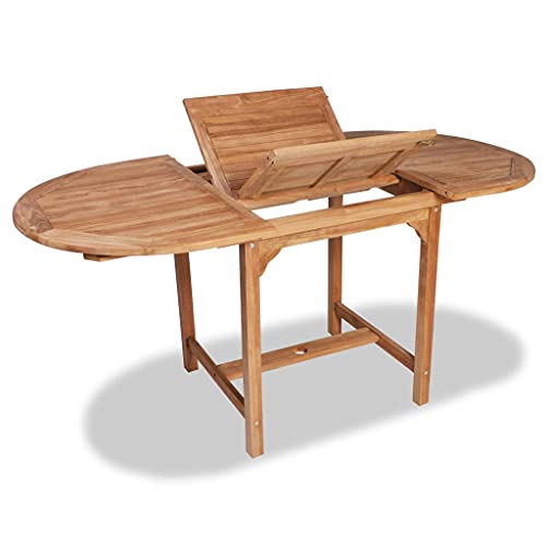 BIGBARLEY Gartentisch aus Holz, moderner und langlebiger Outdoor-Tisch, Ausziehbarer Gartentisch (110-160) x80x75 cm Massivholz Teak