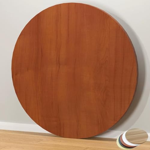 ZIUSFAC Rund Tischplatte 40 50 70 90 110cm Holzplatte Für Esstisch Temporärer Arbeitsplatten Holz Schreibtischplatte Ersatzplatte Große(Teak,110cm/43.3in)