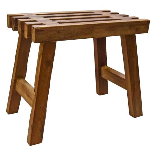 Pflanzen Kölle Hocker eckig aus recyceltem Teakholz, ca. 50x30x43 cm