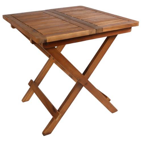 H4L Beistelltisch Klapptisch Holztisch klappbar Akazie geölt Tisch Teakholz-Look 50x50cm dekorativ