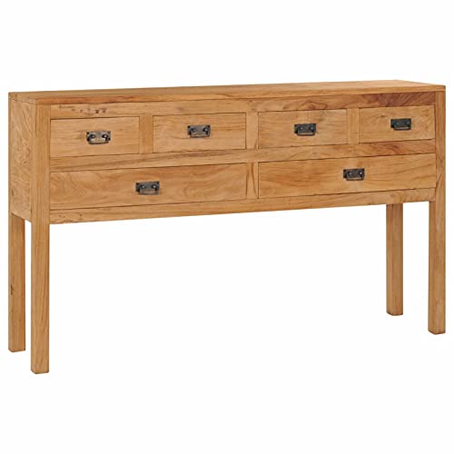 ZEYUAN Sideboard, Schlafzimmer Kommode, Komodenschrank, Küchenschrank, Commode, Flurkommode, Schrank, Schlafzimmerkommode, 125x30x75 cm Teak Massivholz