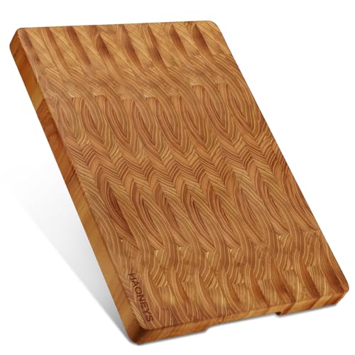 Schneidebretter aus Teakholz für die Küche, großes Schneidebrett aus Holz mit versteckten Griffen, Holzkohlebrett für Fleisch, Gemüse, Obst, Brot, Käse, 43,2 x 30,5 cm