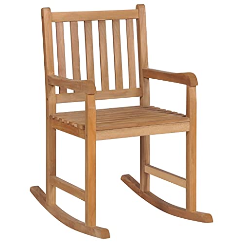 Myheimly Schaukelstuhl Gartenstuhl Gartenmöbel Massivholz Teak