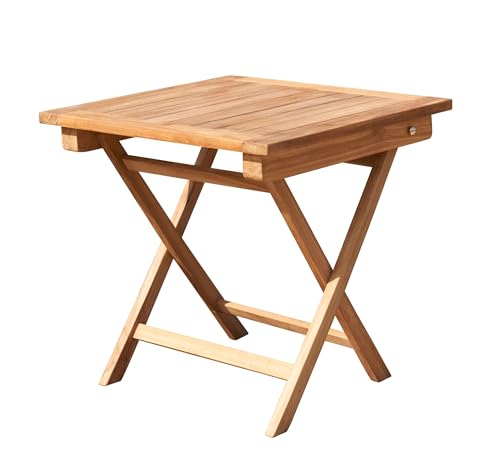 dasmöbelwerk Klapptisch Ela Teak Beistelltisch quadratisch Gartenmöbel 50x50x50cm