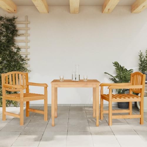 Frdhee Stühle Esszimmerstühle Terrassenstuhl,Gartenstühle 2 STK. 58x59x88 cm Massivholz Teak,Lounge Sessel Für Garten Balkon Terrasse,Einfach Zu Warten