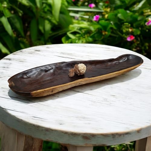 Kinaree Obst Schale Wurzelholz - Schale Teak Massivholz - 60-70cm Dekoschale