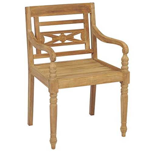 SXJEQOC Gartenhocker Gartenstuhl Camping-Stühle Loungesessel Outdoor - Batavia-Stühle 4 STK. Massivholz Teak für Outdoor Strand Garten Küche
