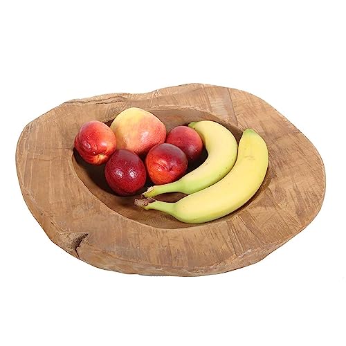 Casa Moro Teakholz Schale Diego Ø 40 cm rund handgefertigt massiv Teak-Holz Wurzelholzschale Dekoschale Obstschale Holz-Teller Holz-Schale