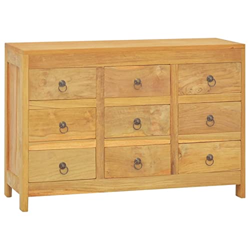 Vopese Kommode Schubladenschrank Aufbewahrungsschrank Lagerschrank Sideboard Standschrank Wohnzimmer Möbel für Flur Schlafzimmer Wohnzimmer 80x30x55 cm Massivholz Teak