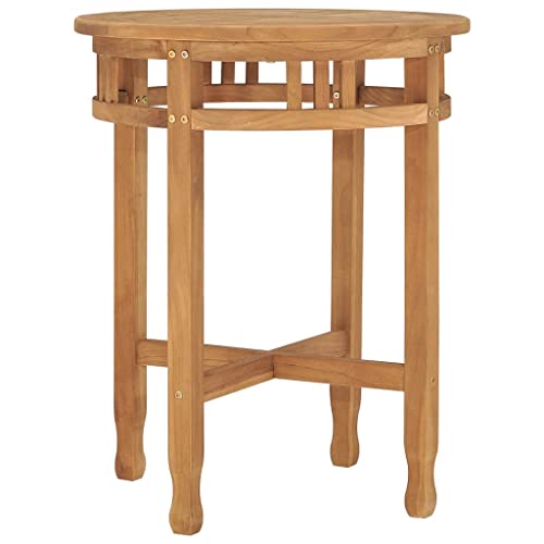 CKioict Bartisch küche Tisch Wohnzimmer Couchtisch Bistrotisch Ø60x60 cm Teak Massivholzfür Esszimmer, Küche